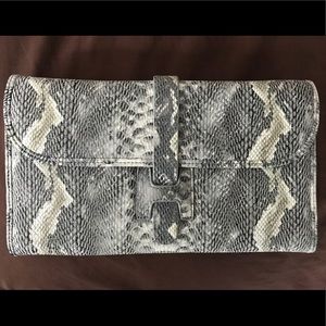 Faux Snake Skin Clutch With Useable Strap
